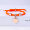 Classic Style Customization Laser Engraving Heart Shape 201 Stainless Steel Rope Cord String String Bracelets Wholesale