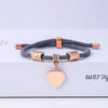 Classic Style Customization Laser Engraving Heart Shape 201 Stainless Steel Rope Cord String String Bracelets Wholesale