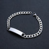 Classic Style Customization Laser Engraving Solid Color 201 Stainless Steel Cuban Link Chain Curb Chain Bracelets In Bulk