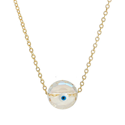 Classic Style Devil'S Eye Glass Copper Enamel Necklace