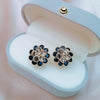 Classic Style Flower Alloy Inlay Artificial Gemstones Women'S Ear Studs