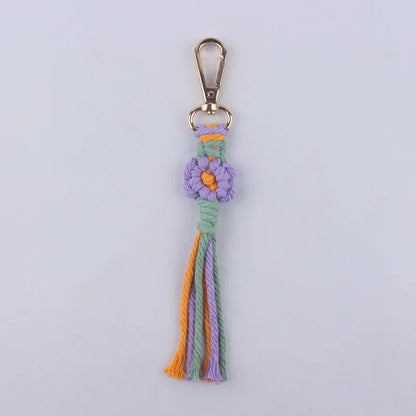 Classic Style Flower Cloth Women'S Keychain