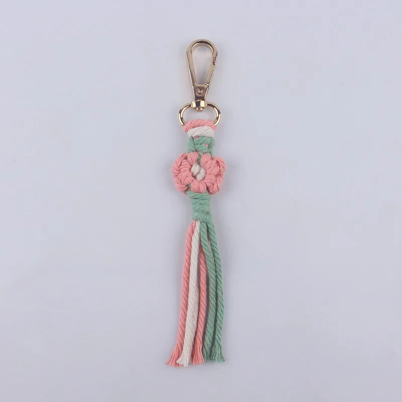 Classic Style Flower Cloth Women'S Keychain