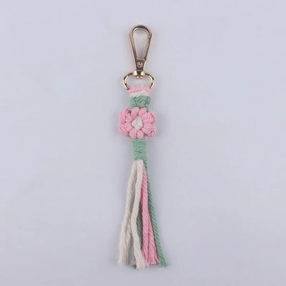 Classic Style Flower Cloth Women'S Keychain