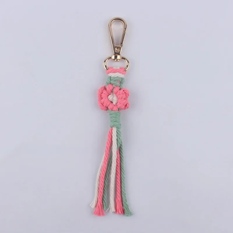 Classic Style Flower Cloth Women'S Keychain