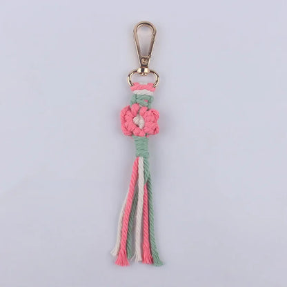 Classic Style Flower Cloth Women'S Keychain