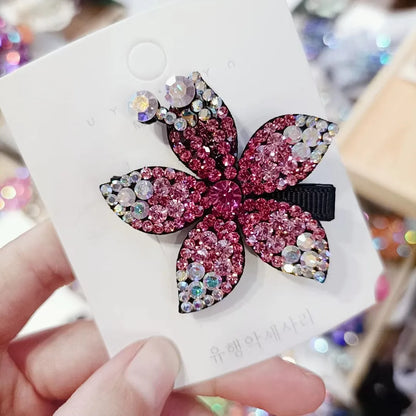 Classic Style Flower Rhinestone Diamond Hair Clip