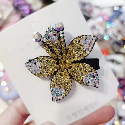 Classic Style Flower Rhinestone Diamond Hair Clip