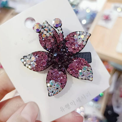 Classic Style Flower Rhinestone Diamond Hair Clip