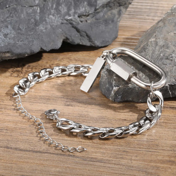 Classic Style Geometric 201 Stainless Steel Men'S Bracelets Men Chain Bracelets