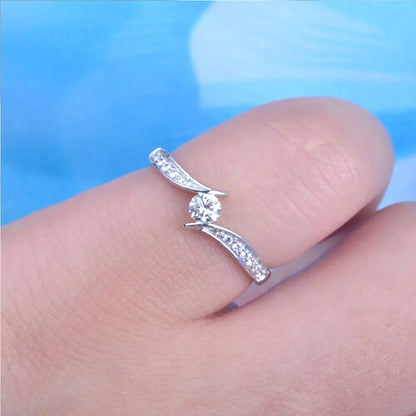 Classic Style Geometric Copper Rings Plating Artificial Diamond Copper Rings