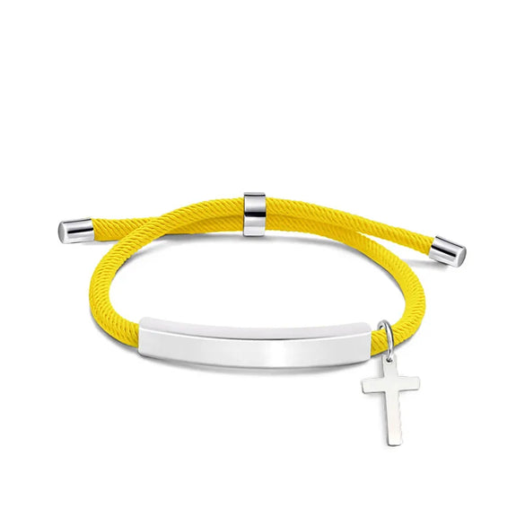 Classic Style Geometric Cross Customization Laser Engraving 201 Stainless Steel Rope Cord String String Bracelets Wholesale