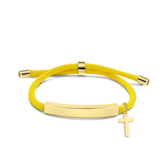 Classic Style Geometric Cross Customization Laser Engraving 201 Stainless Steel Rope Cord String String Bracelets Wholesale