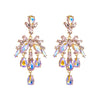 Classic Style Geometric Flower Alloy Inlay Rhinestones Women'S Dangling Earrings 1 Pair