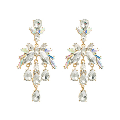 Classic Style Geometric Flower Alloy Inlay Rhinestones Women'S Dangling Earrings 1 Pair