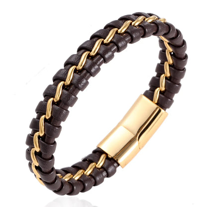 Classic Style Geometric Stainless Steel Braid Bangle