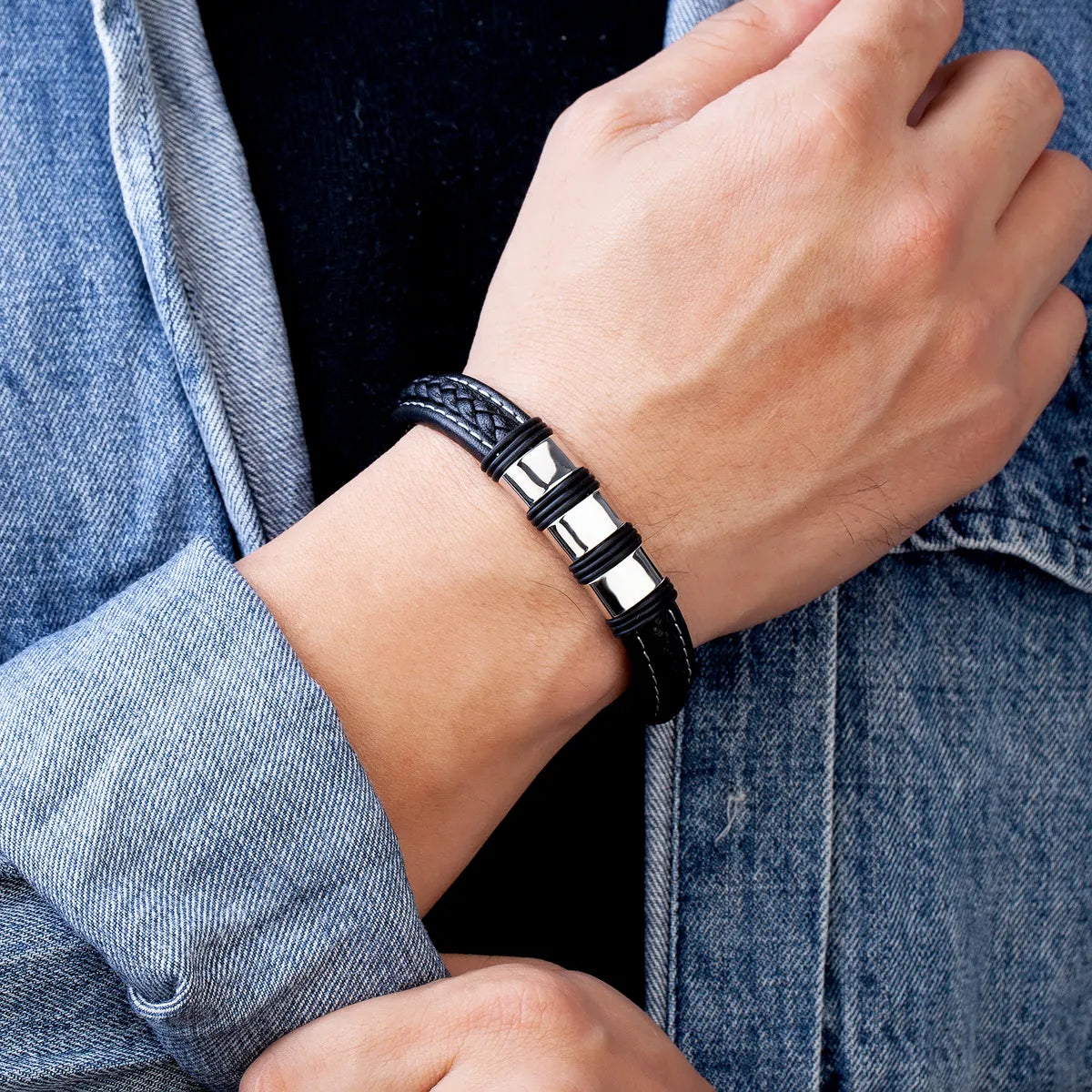 Classic Style Geometric Metal Men'S Bracelets