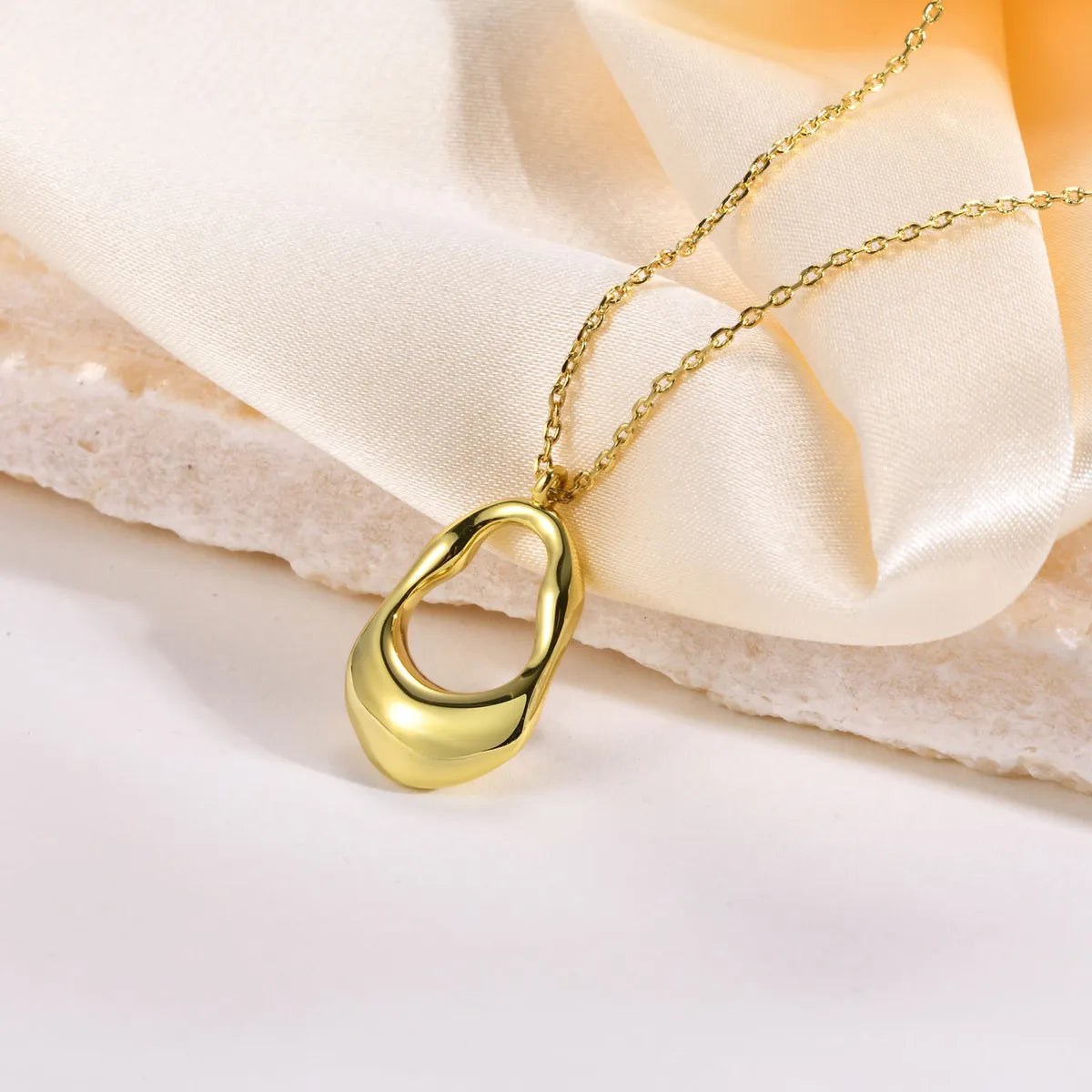 Classic Style Geometric Stainless Steel Plating Gold Plated Pendant Necklace