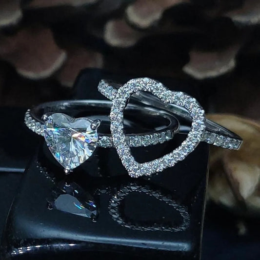 Classic Style Heart Shape Alloy Plating Inlay Zircon Women'S Rings