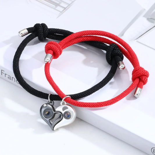 Classic Style Heart Shape Alloy Rope Plating Valentine'S Day Couple Bracelets