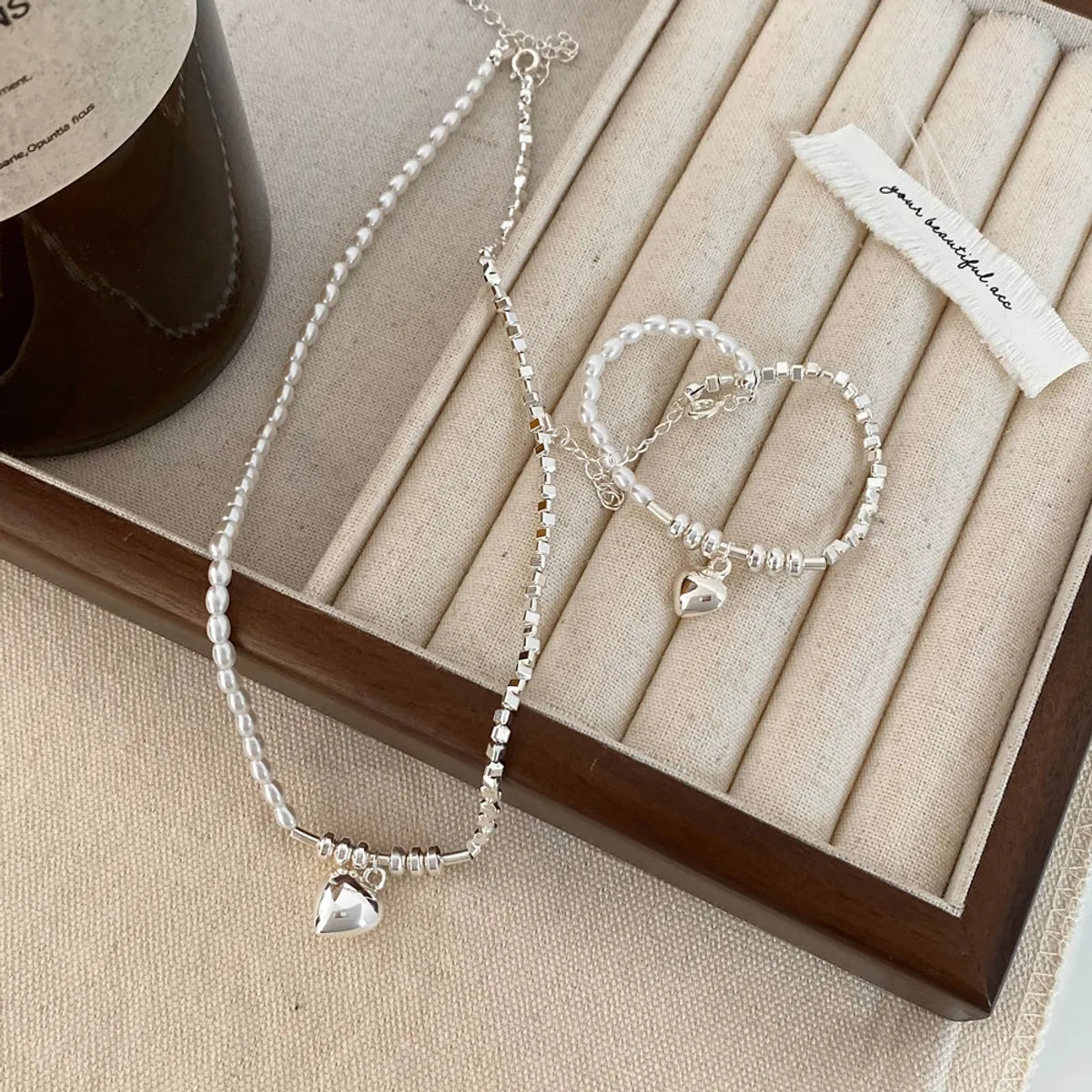 Classic Style Heart Shape Copper Bracelets Necklace