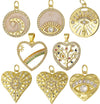 Classic Style Heart Shape Copper Plating Inlay Zircon 18k Gold Plated Charms Jewelry Accessories