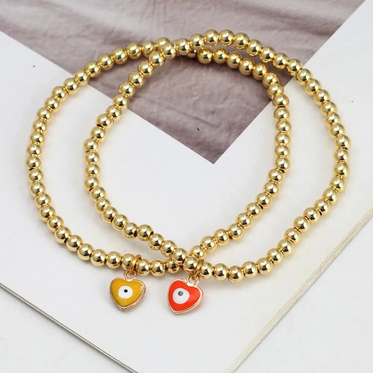 Classic Style Heart Shape Eye Alloy Copper Wholesale Bracelets