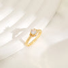 Classic Style Heart Shape Eye Butterfly Metal Plating Inlay Artificial Gemstones Women'S Open Rings