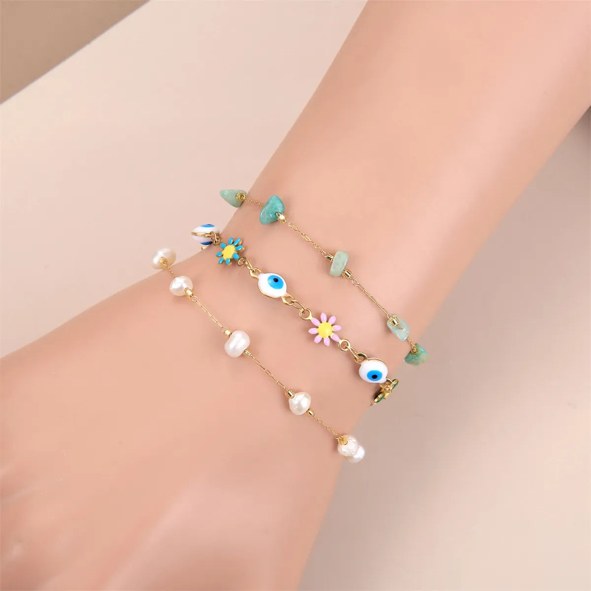 Classic Style Heart Shape Stainless Steel Irregular Knitting Bracelets