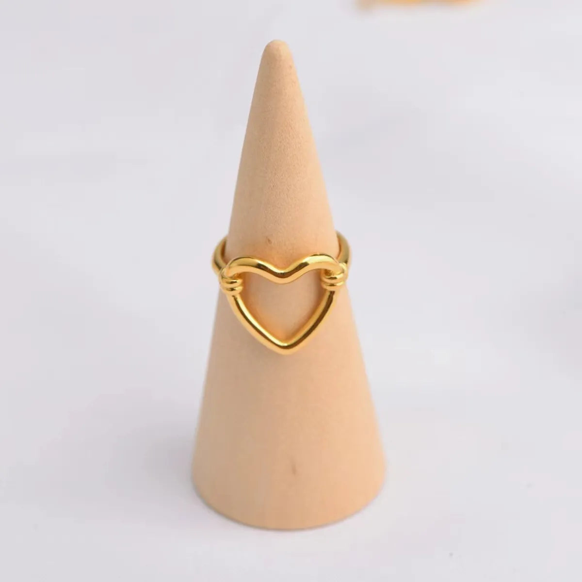 Wholesale Jewelry Classic Style Heart Shape Stainless Steel 18K Gold Plated Plating Rings