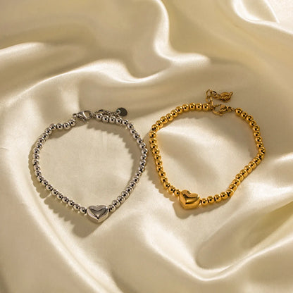 Classic Style Heart Shape Stainless Steel Plating Gold Plated Bracelets