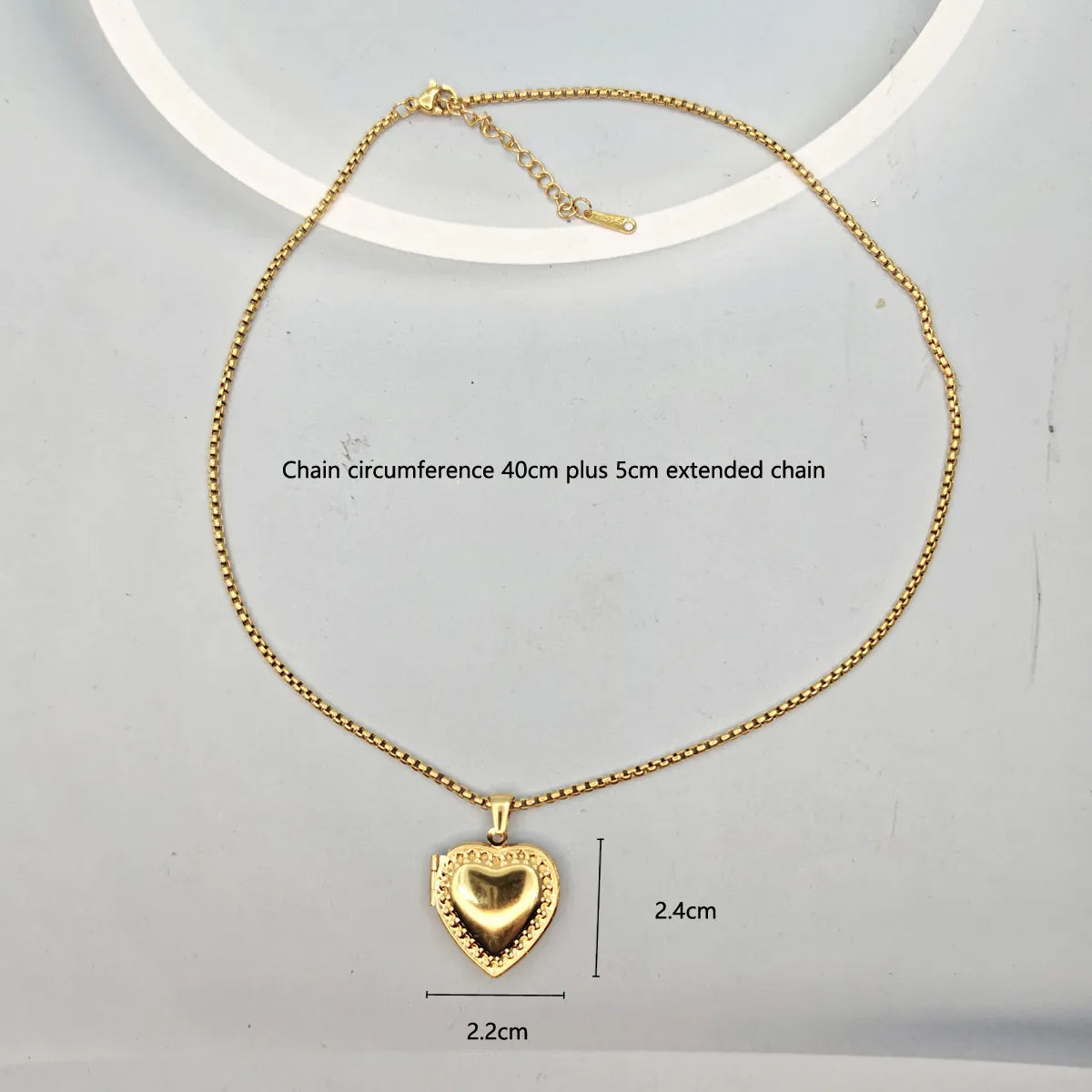 Classic Style Heart Shape Stainless Steel Polishing Plating 18k Gold Plated Pendant Necklace