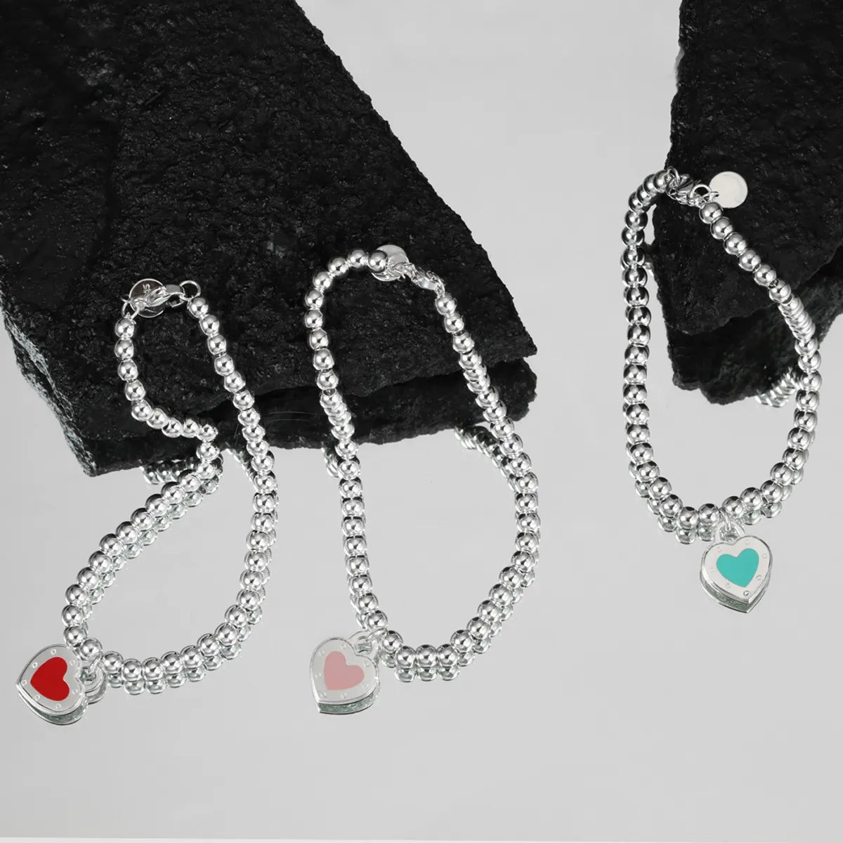 Classic Style Heart Shape Sterling Silver Plating Gold Plated Unisex Bracelets Earrings Necklace