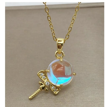 Classic Style Ice Cream Copper Plating Inlay Zircon 18k Gold Plated Pendant Necklace