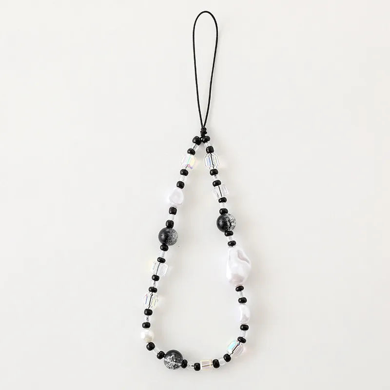 Classic Style Korean Style Geometric Artificial Crystal Plastic Rope Beaded Bag Pendant Mobile Phone Chain