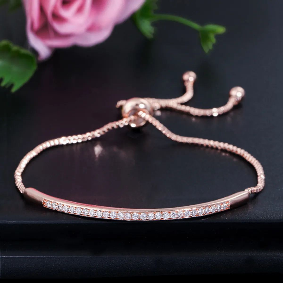 Classic Style Korean Style Geometric Copper Plating Inlay Zircon 14k Gold Plated White Gold Plated Rhodium Plated Bracelets