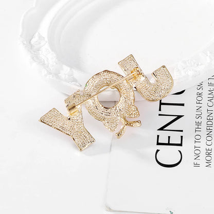 Classic Style Letter Alloy Unisex Brooches