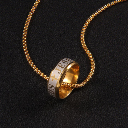 Classic Style Letter 201 Stainless Steel Gold Plated Men'S Necklace