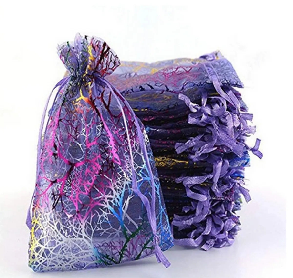 Classic Style Printing Organza Jewelry Packaging Bags