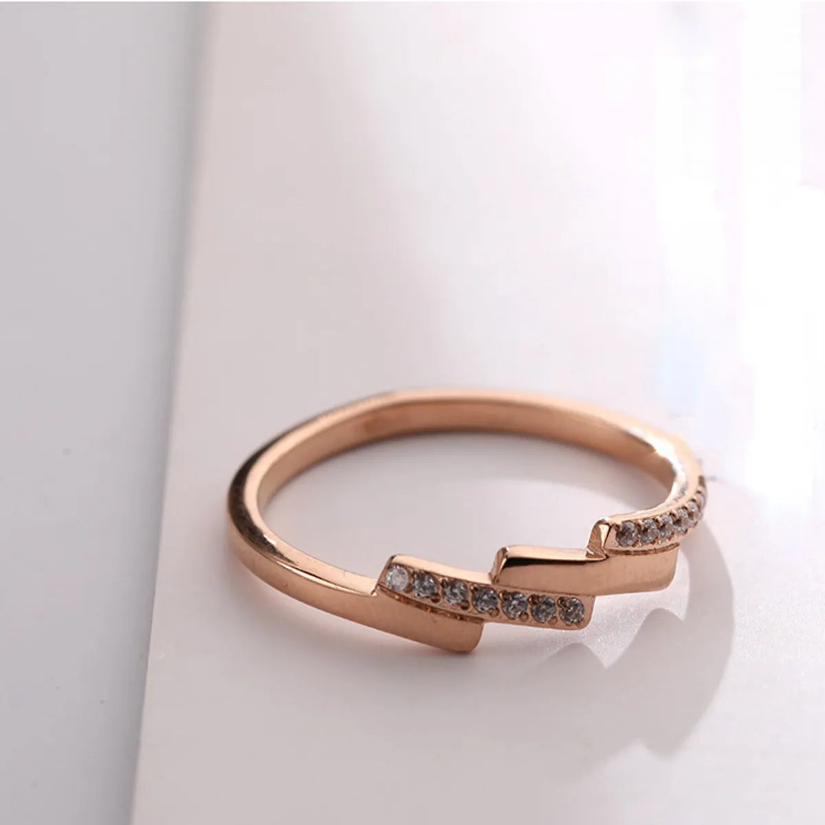 Classic Style Rhombus Stainless Steel Plating Inlay Artificial Gemstones 18k Gold Plated Rings