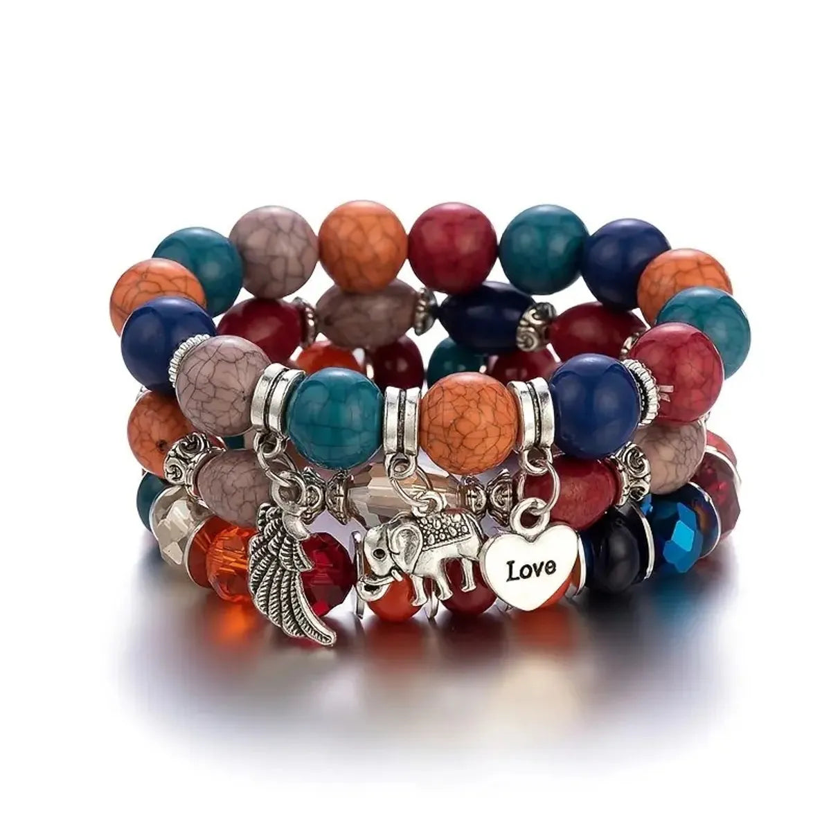 Classic Style Round Alloy Beaded Women's Bracelets