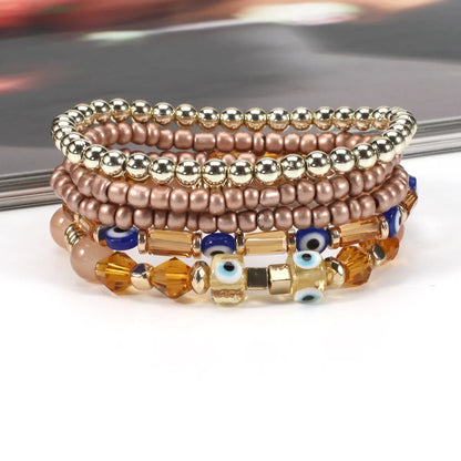 Classic Style Round Bead Colored Glaze Wholesale Bracelets