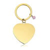 Classic Style Round Customization Laser Engraving Heart Shape 201 Stainless Steel Unisex Bag Pendant Keychain