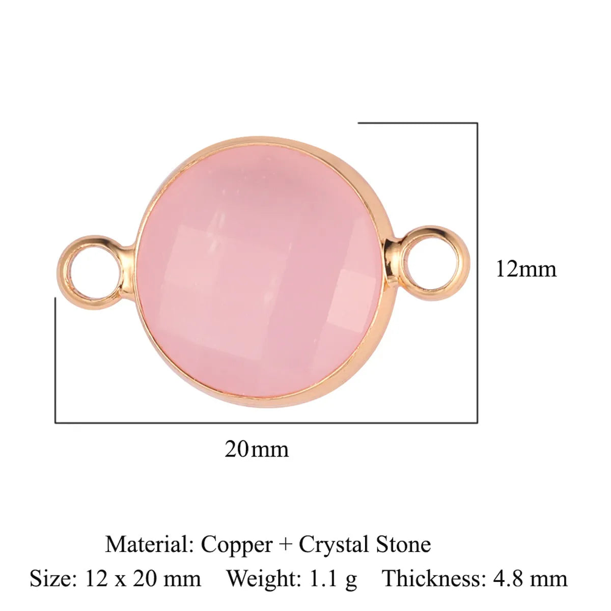 Classic Style Round Heart Shape Copper Inlay Crystal Glass Charms