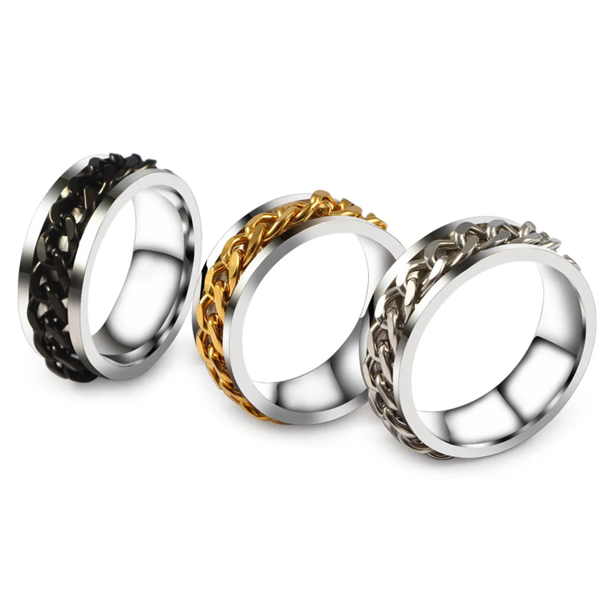 Classic Style Round Titanium Steel Polishing Rings