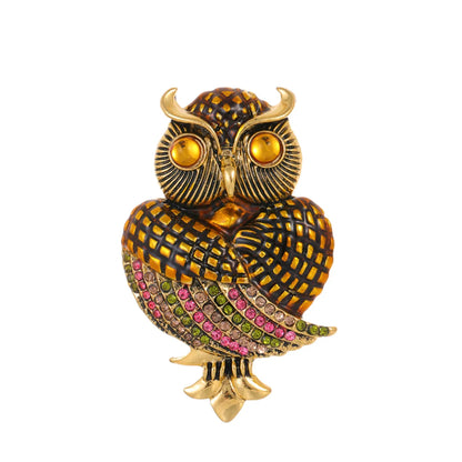 Classic Style Shiny Insect Owl Eye Alloy Inlay Rhinestones Unisex Brooches