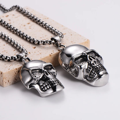 Classic Style Skull 304 Stainless Steel Men'S Pendant Necklace