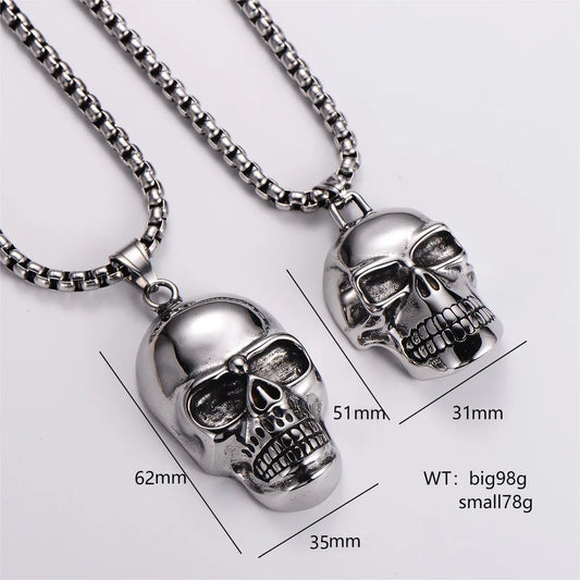 Classic Style Skull 304 Stainless Steel Men'S Pendant Necklace