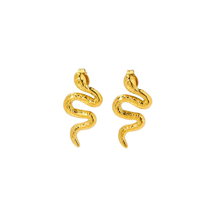 Classic Style Snake Stainless Steel Plating Earrings Necklace