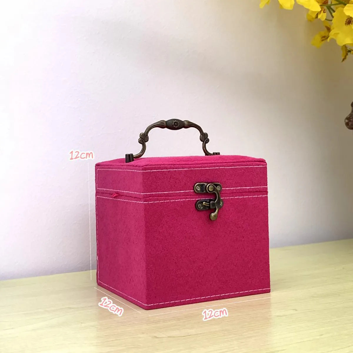 Classic Style Solid Color Flannel  Jewelry Boxes